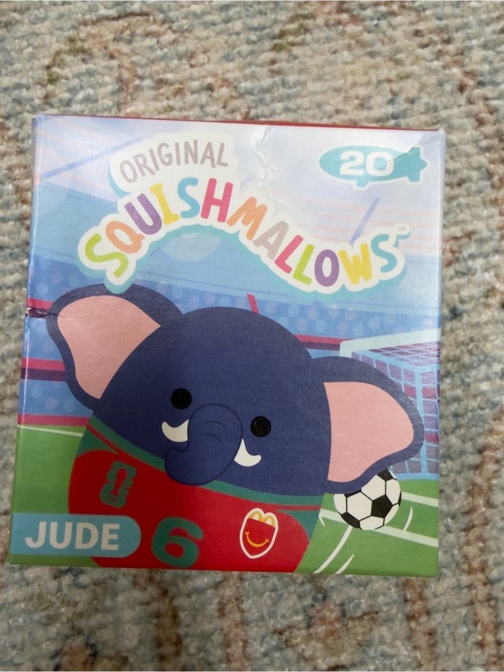 Original McDonald’s Squishmallows Jude Elephant Plush - Blue/Pink unopened box